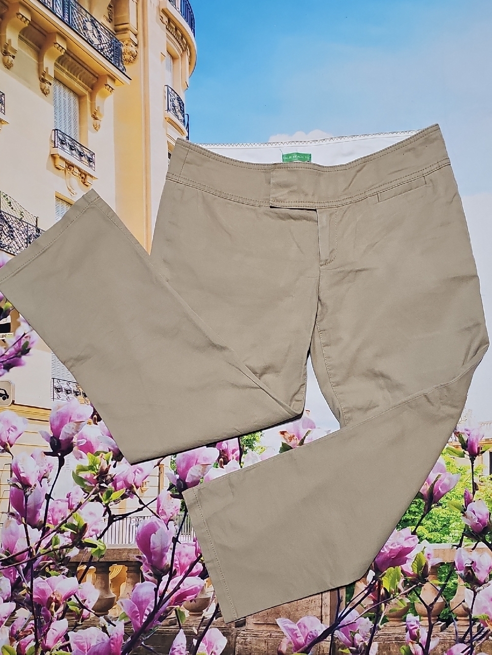 Lilly Pulitzer Tan‎ Chino Cropped Pants Palm Beach Fit Size 2